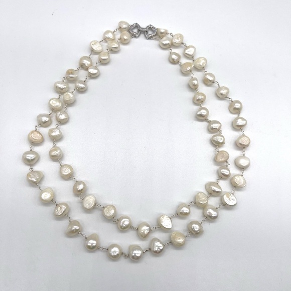 Fresh Water Keshi Pearls Double Strands - Picture 3 of 4